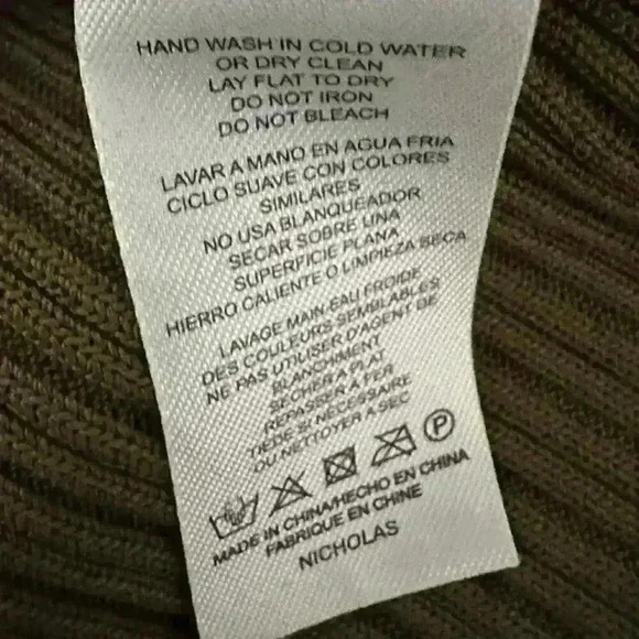 NICHOLAS NWOT Olive Ribbed Knit "Jasmin Tunic" Dress Sz M - Picture 8 of 16